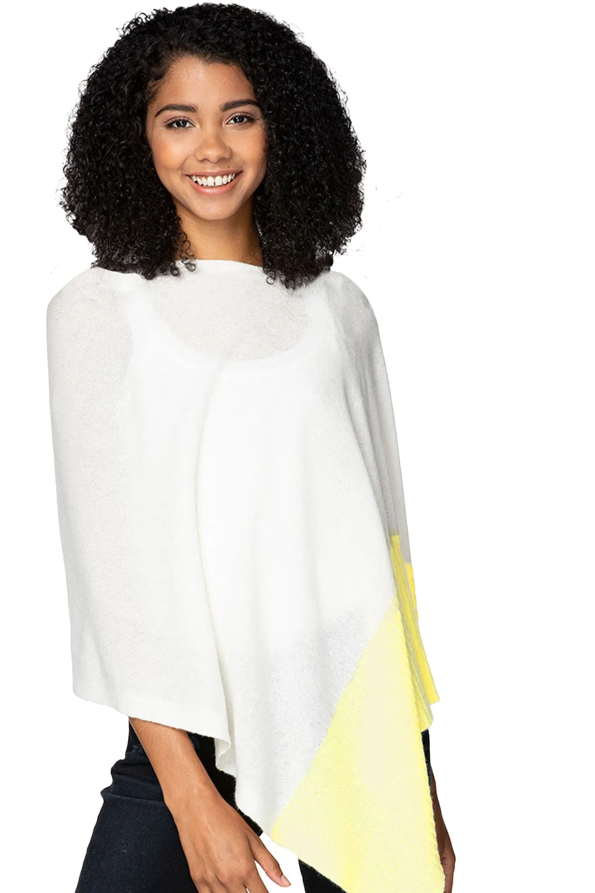 100% Cashmere Cabana Poolside Poncho Sweater |  Bi-Color