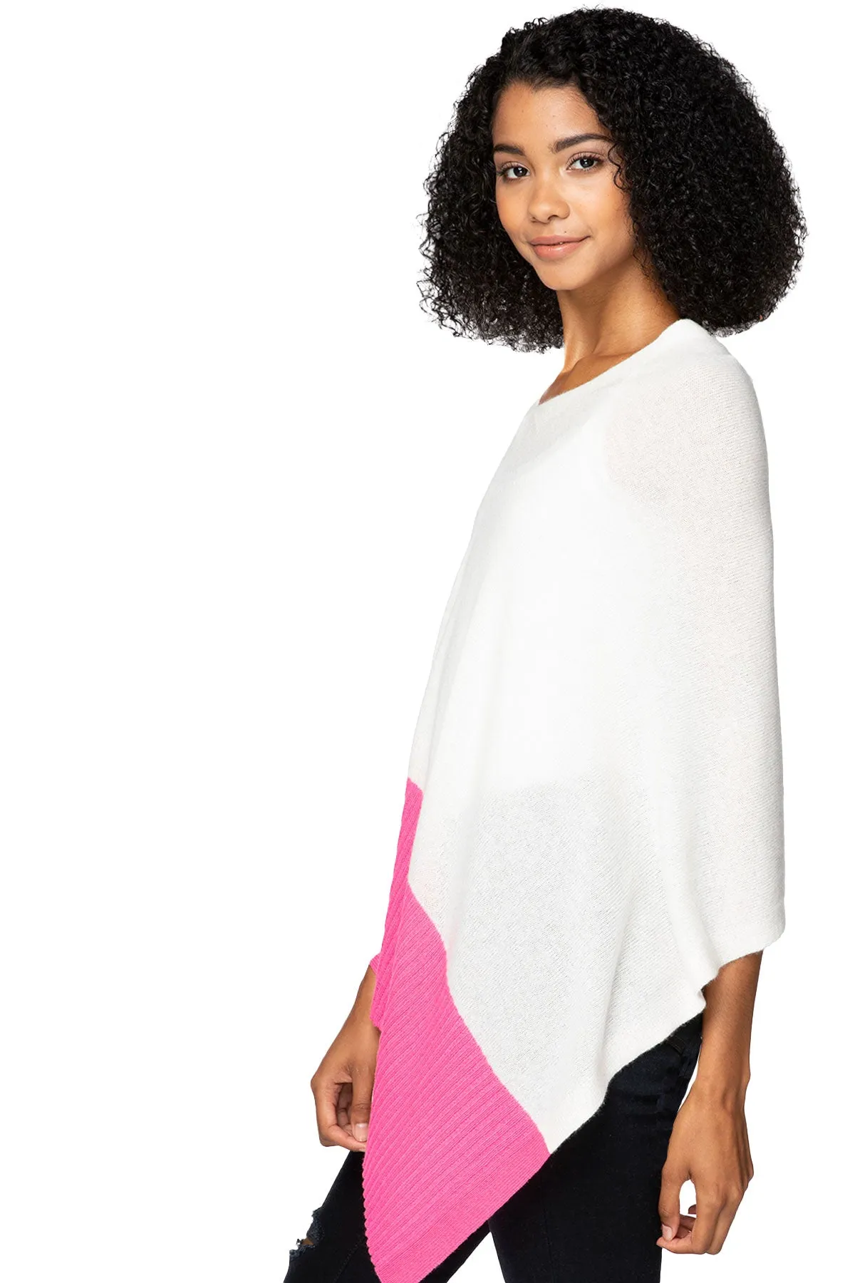 100% Cashmere Cabana Poolside Poncho Sweater |  Bi-Color