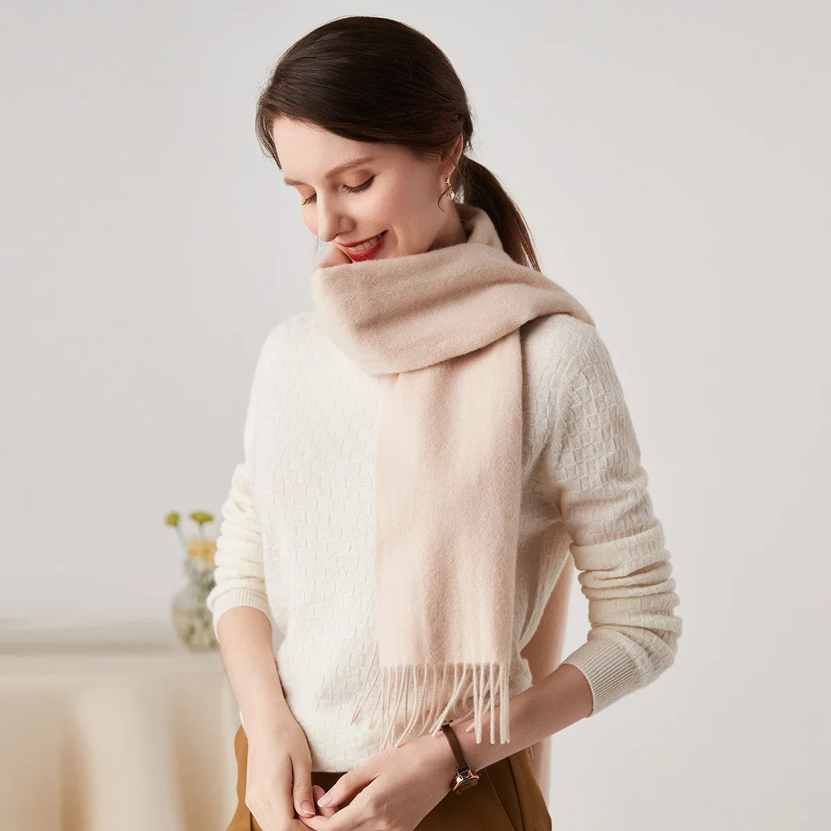 100% Cashmere Plain Scarves