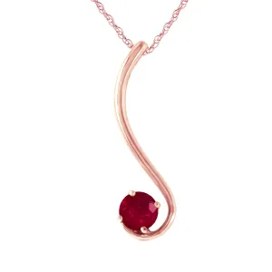 14K Solid Rose Gold Ruby Necklace Certified Genuine Imperial