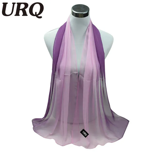 1pc Summer New arrival Fashion Chiffon scarves Gradient colors georgette female silk scarves 50 *160cm Q5A16007