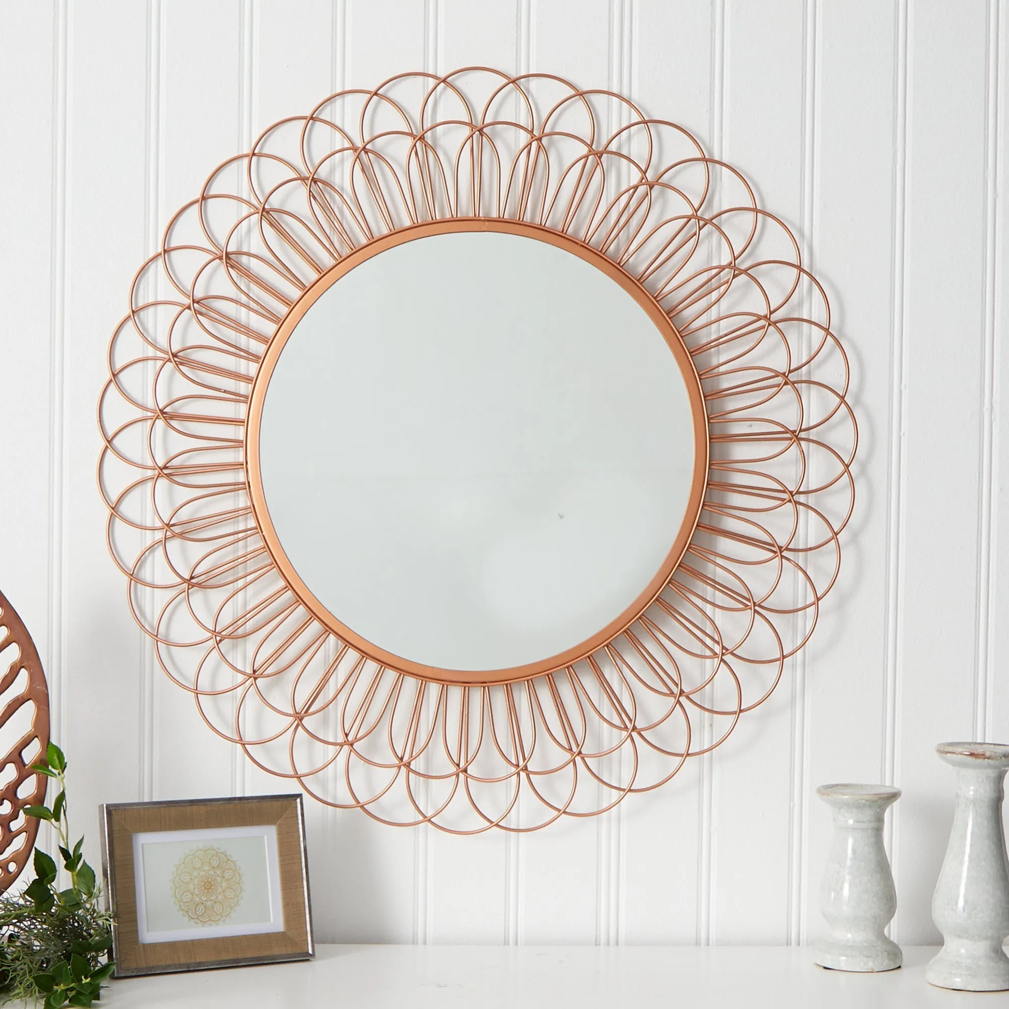 34” Scalloped Mirror Wall Decor