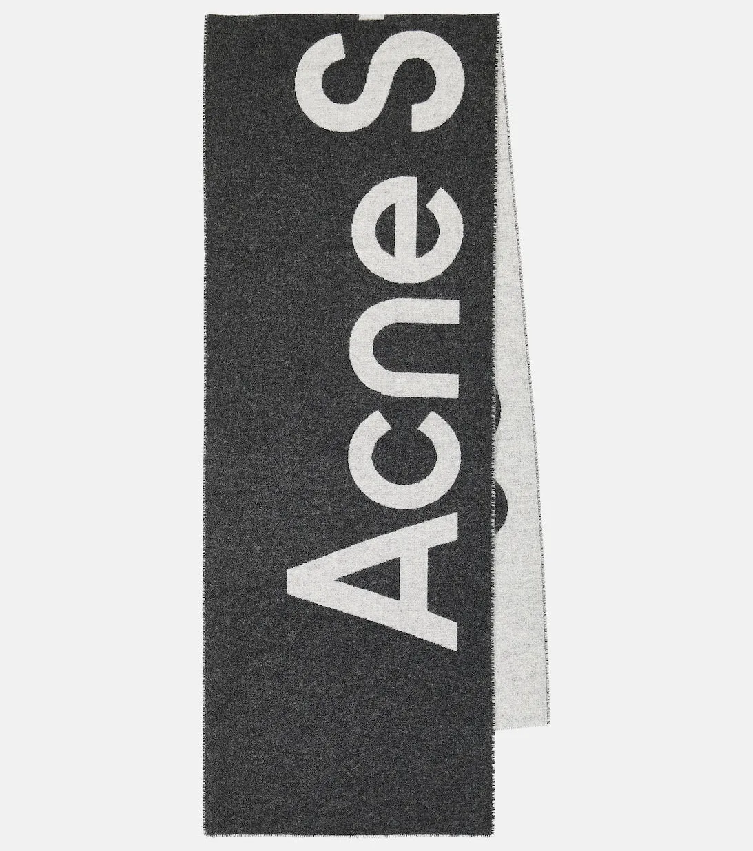 Acne Studios Logo Wool Blend Scarf, Gray