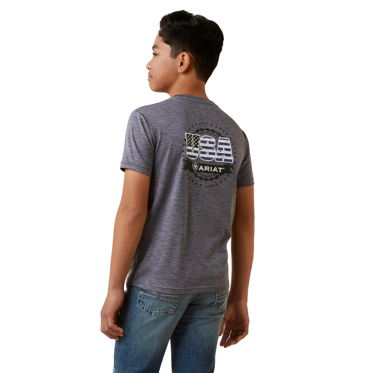 Ariat Boy's Charger Seal Graystone Short Sleeve Shirt