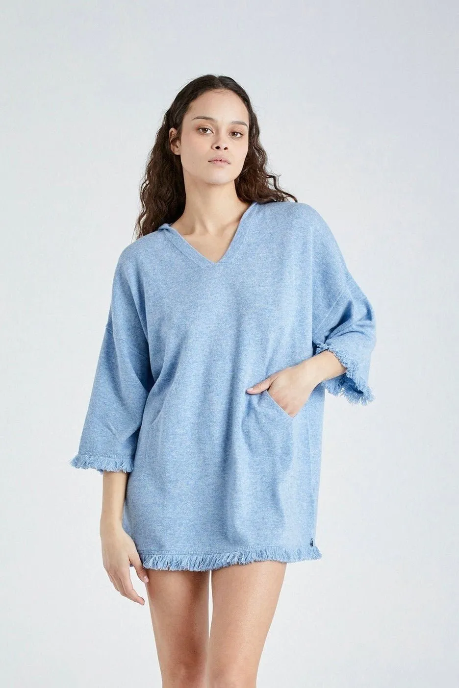   Beryll Cashmere Mini Dress | Sky Blue