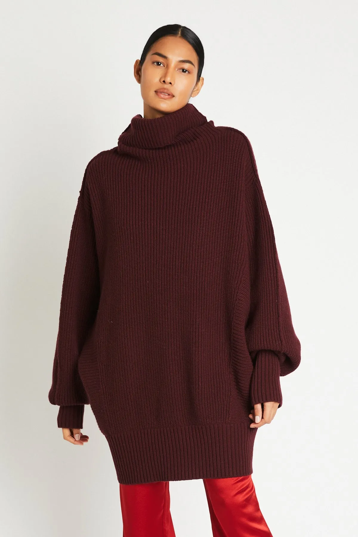   Beryll Clara Oversized Sweater | Burgundy