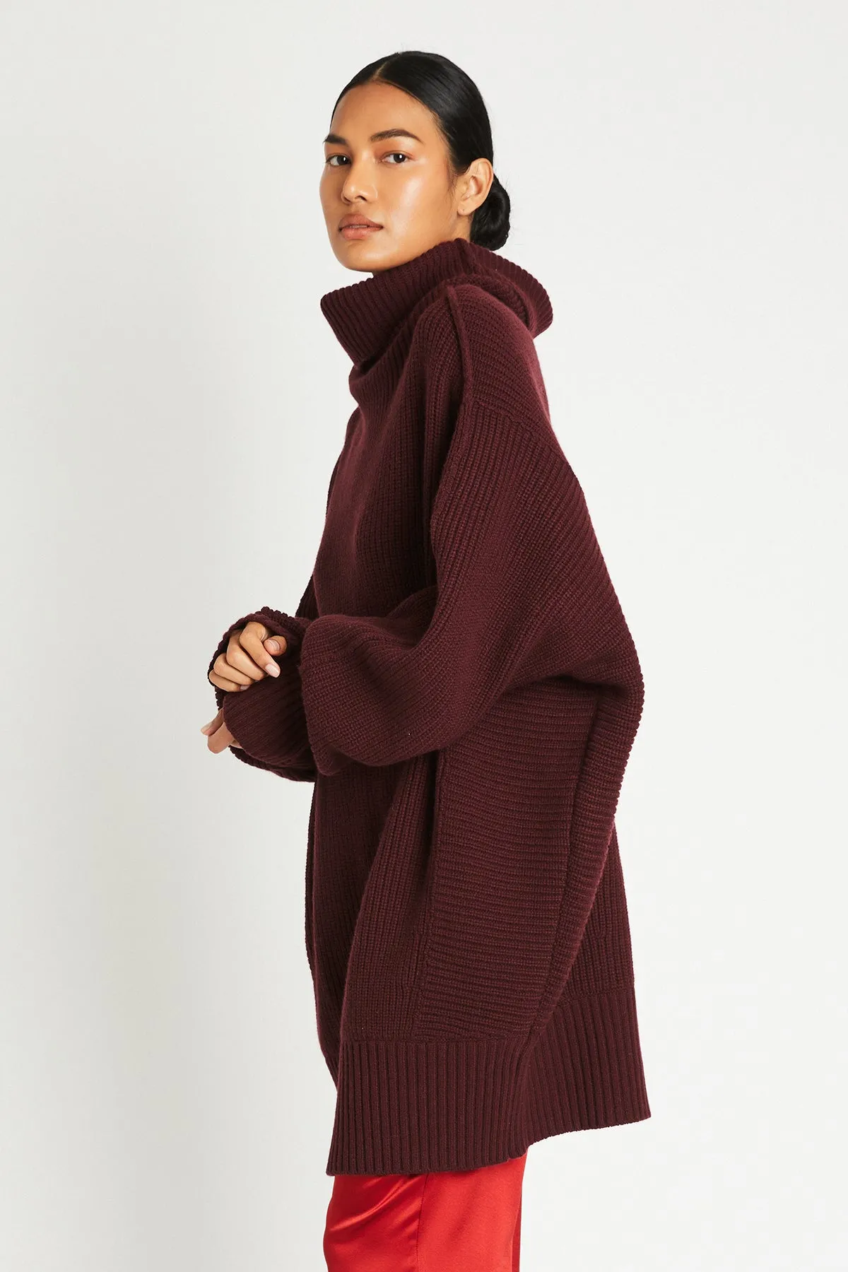   Beryll Clara Oversized Sweater | Burgundy