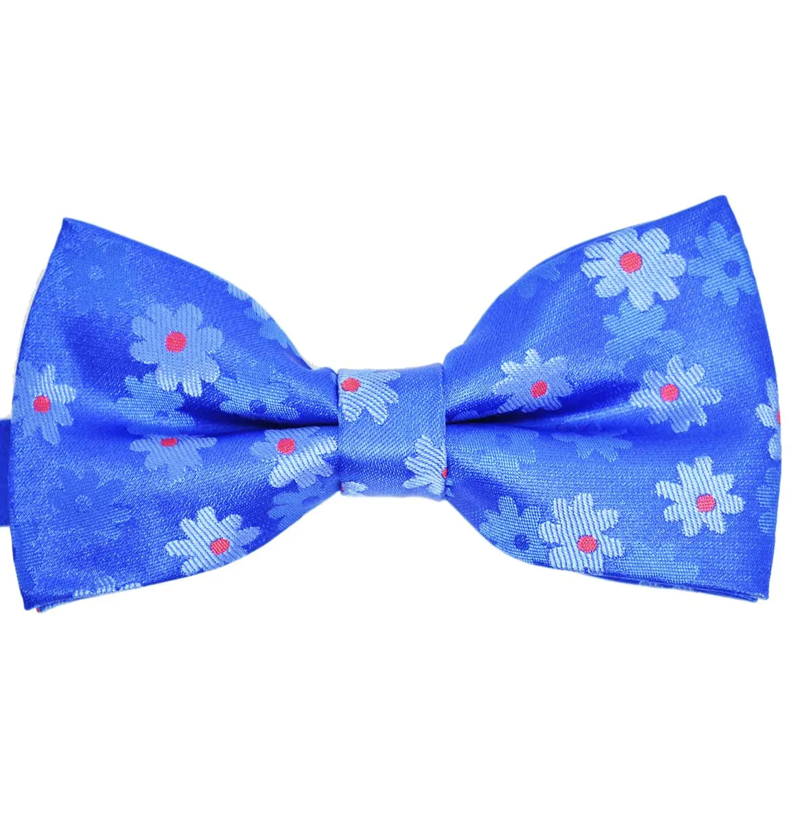 Blue Floral Patterned Bow Tie