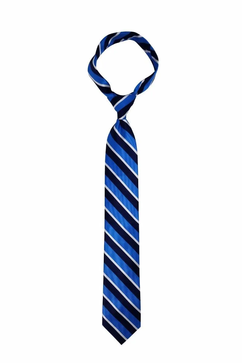 Blue Navy Traditional Striped Tie