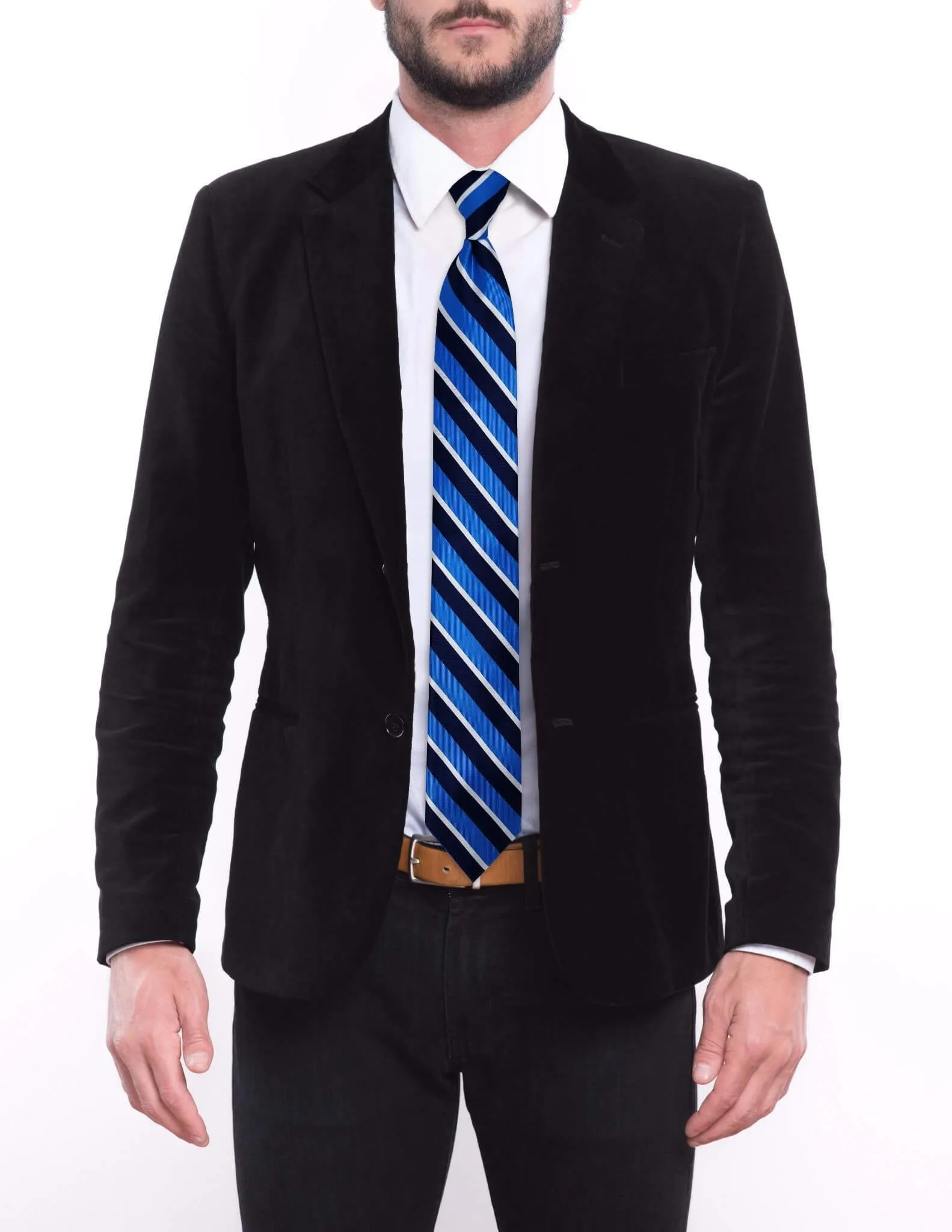 Blue Navy Traditional Striped Tie