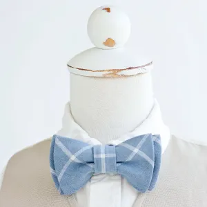 Boy's Bow Tie / Chambray Linen Window Pane