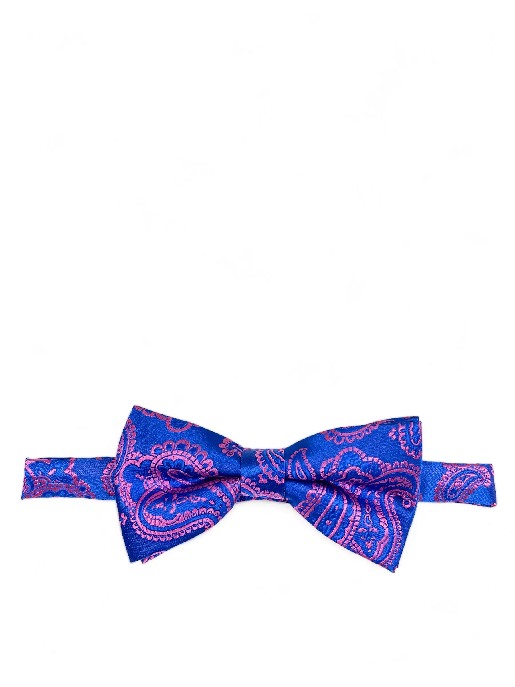 Brilliant Blue Fashionable Paisley Bow Tie