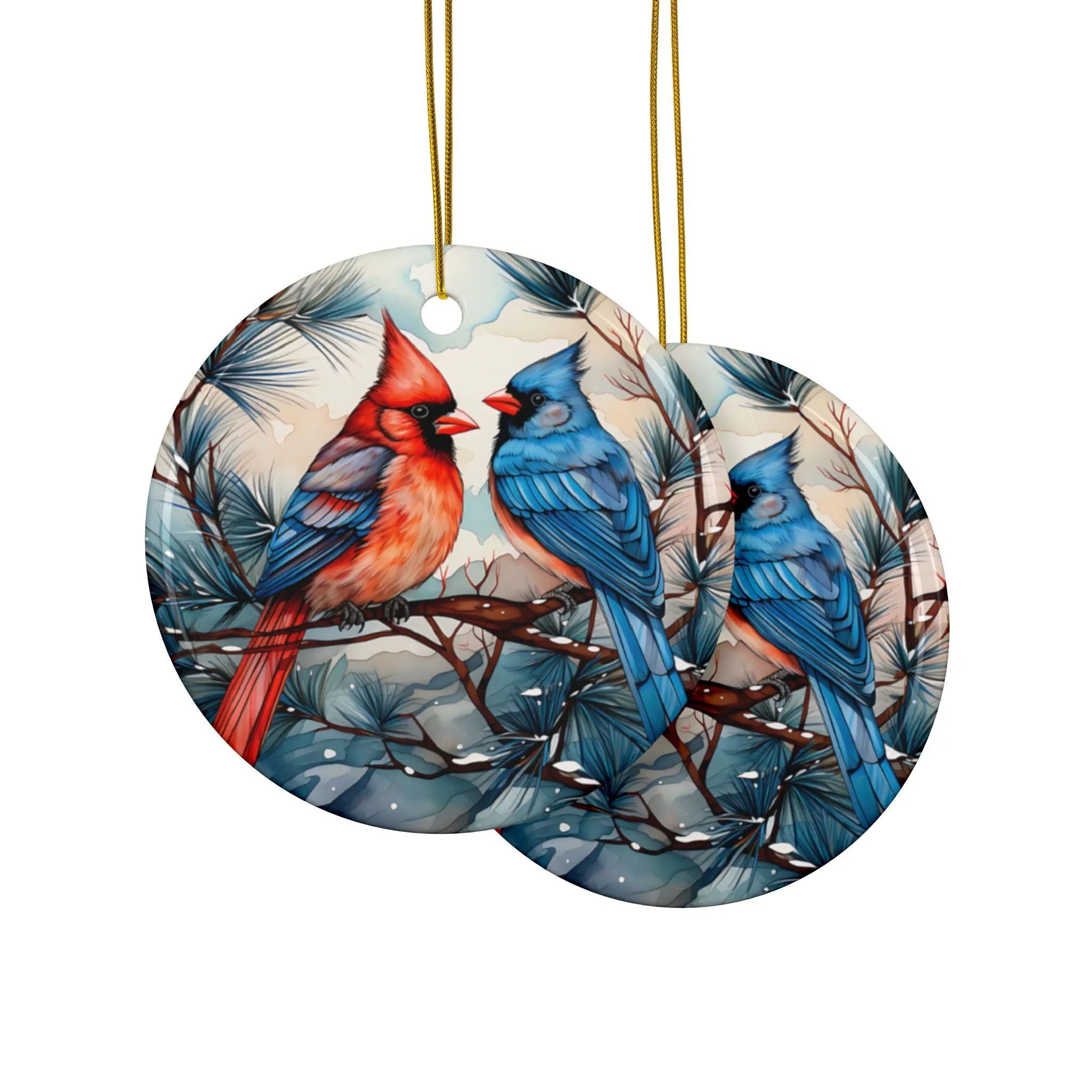 Cardianls Ceramic Ornaments, 2-Side Print