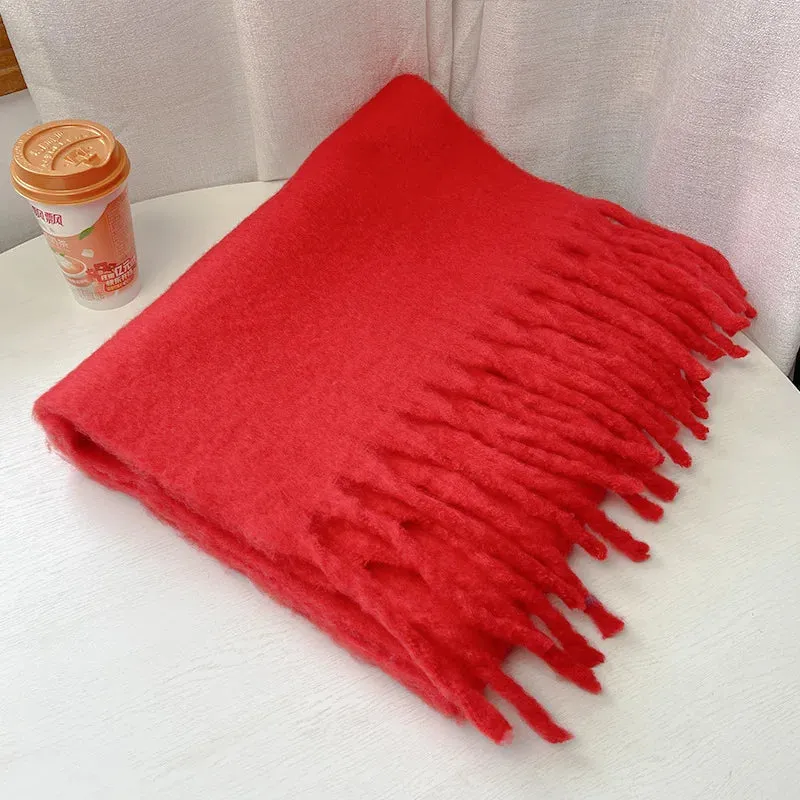 Cashmere Braid Tassel Thick Warm Scarf