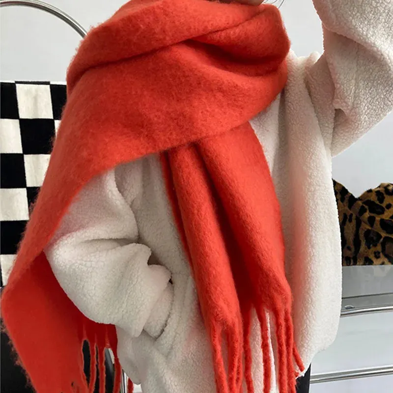 Cashmere Braid Tassel Thick Warm Scarf