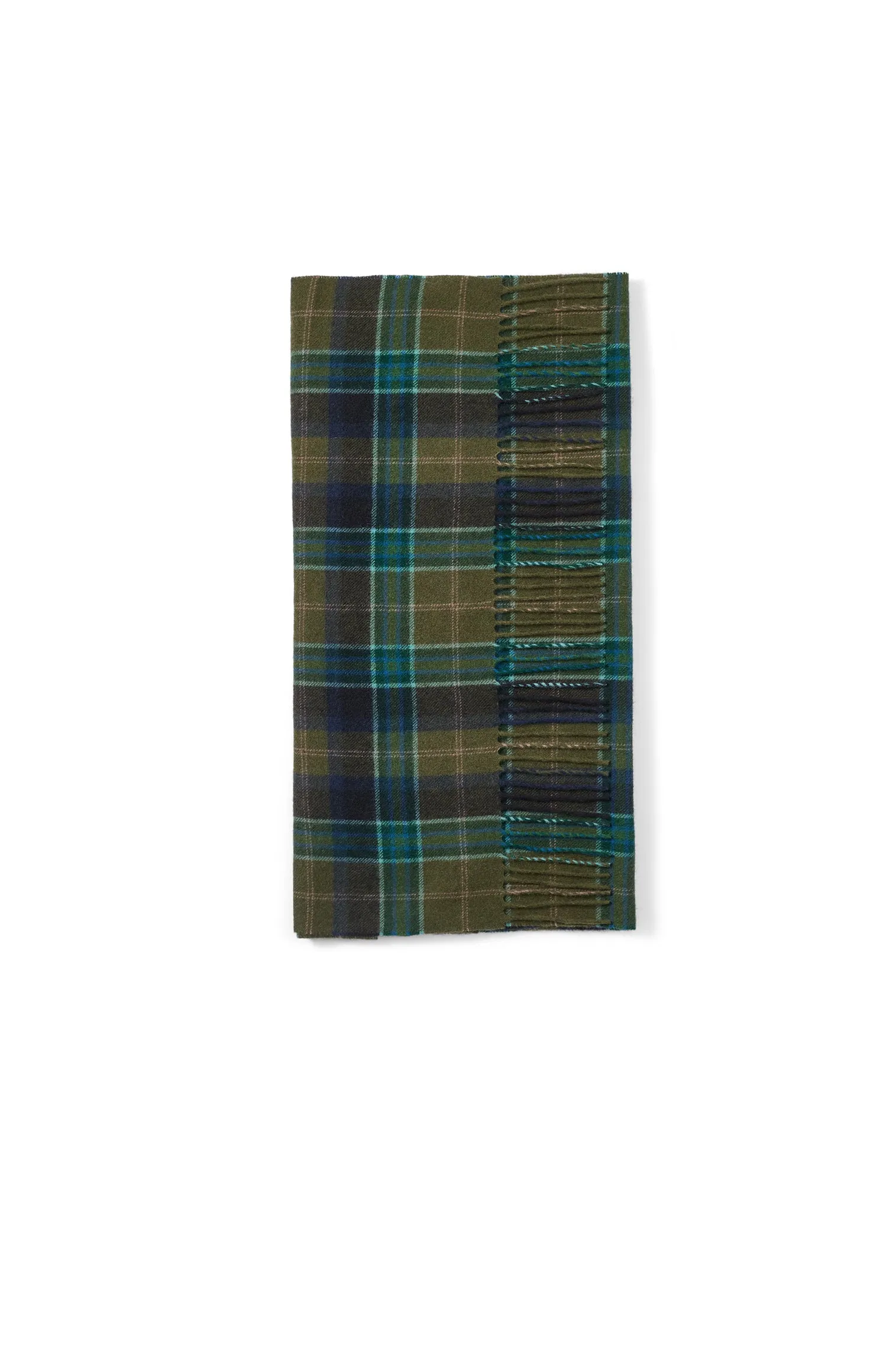 Classic Plaid Green Wide Scarf