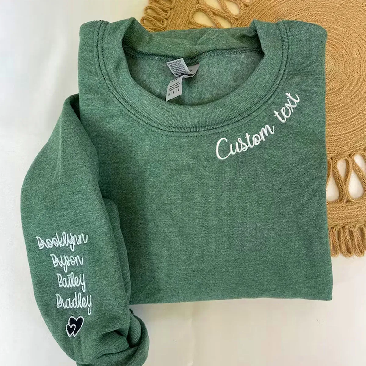 Custom Embroidered Sweatshirt with Neckline Collar Crewneck, Unique Gift for Her