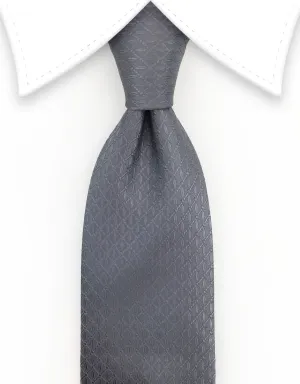 Extra Long Charcoal Gray Silk Tie - 3XL