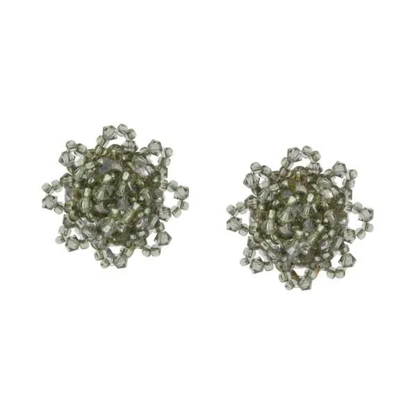 Gray Crystal Woven Earrings