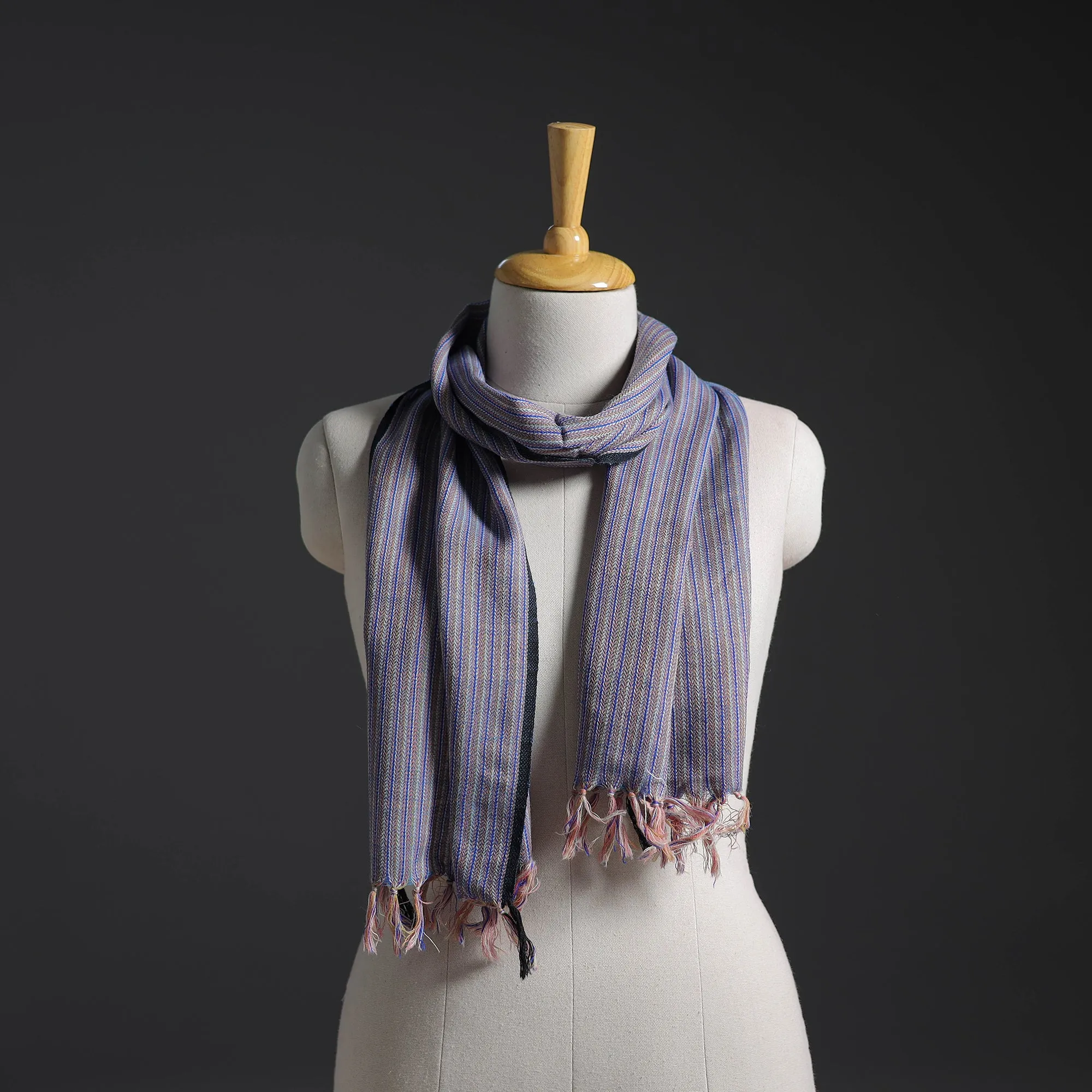 Grey - Kumaun Handwoven Pure Merino Wool Scarf 244