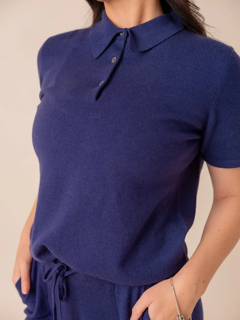 Harpers Emporium Cashmere Polo in Indigo