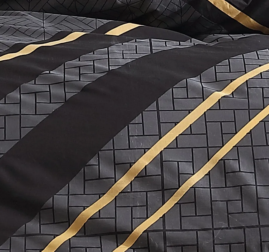 Jamala Quilt Cover Set Range Black