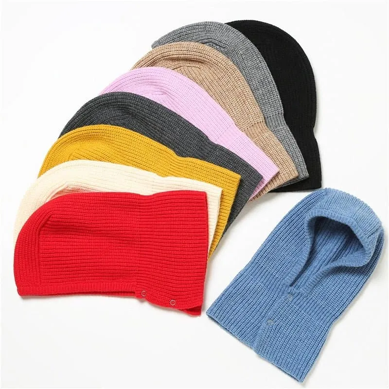 Knitted Cotton Cap Scarf - Fashionable Warmth and Versatility