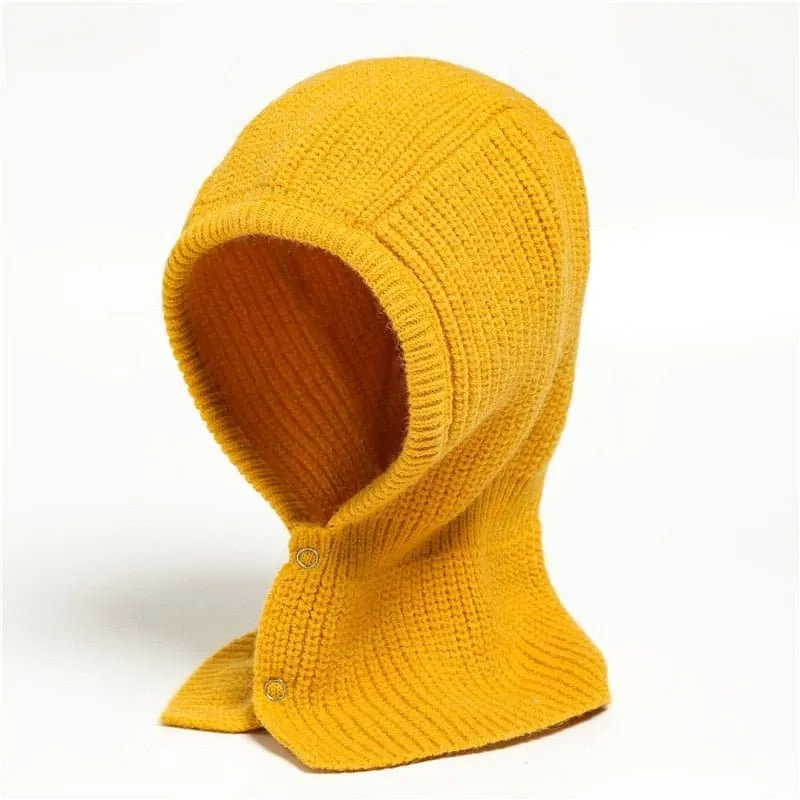 Knitted Cotton Cap Scarf - Fashionable Warmth and Versatility