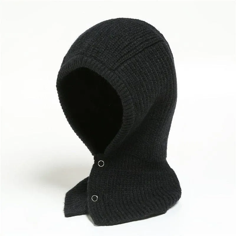 Knitted Cotton Cap Scarf - Fashionable Warmth and Versatility