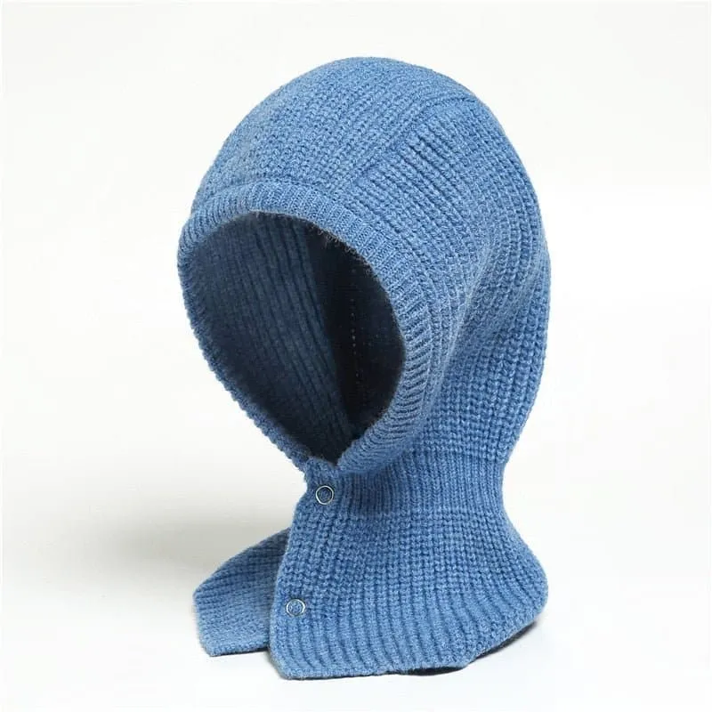 Knitted Cotton Cap Scarf - Fashionable Warmth and Versatility