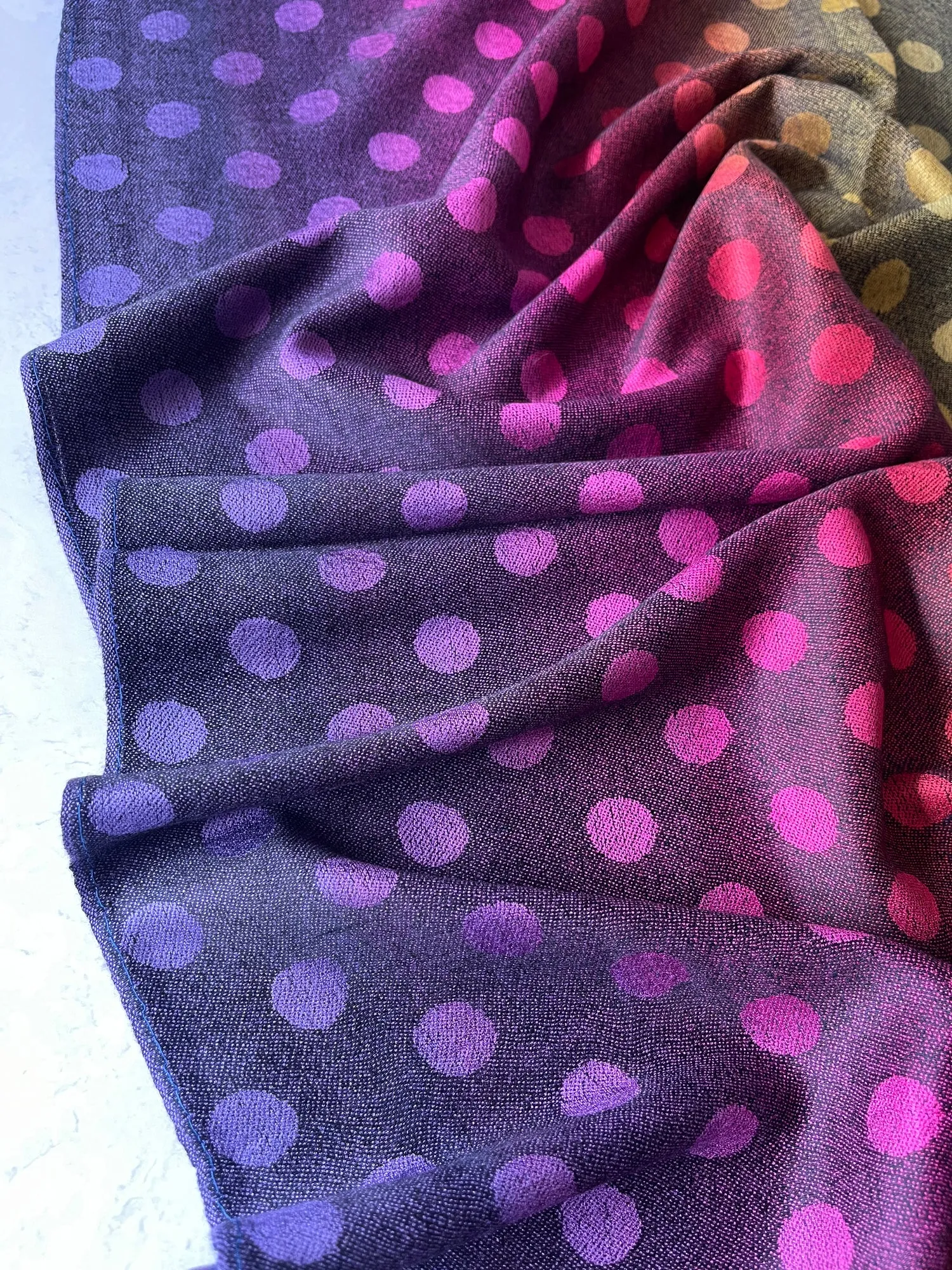 LARGE BLACK MULTI-COLOUR DOT PRINT PASHMINA SHAWL SCARF