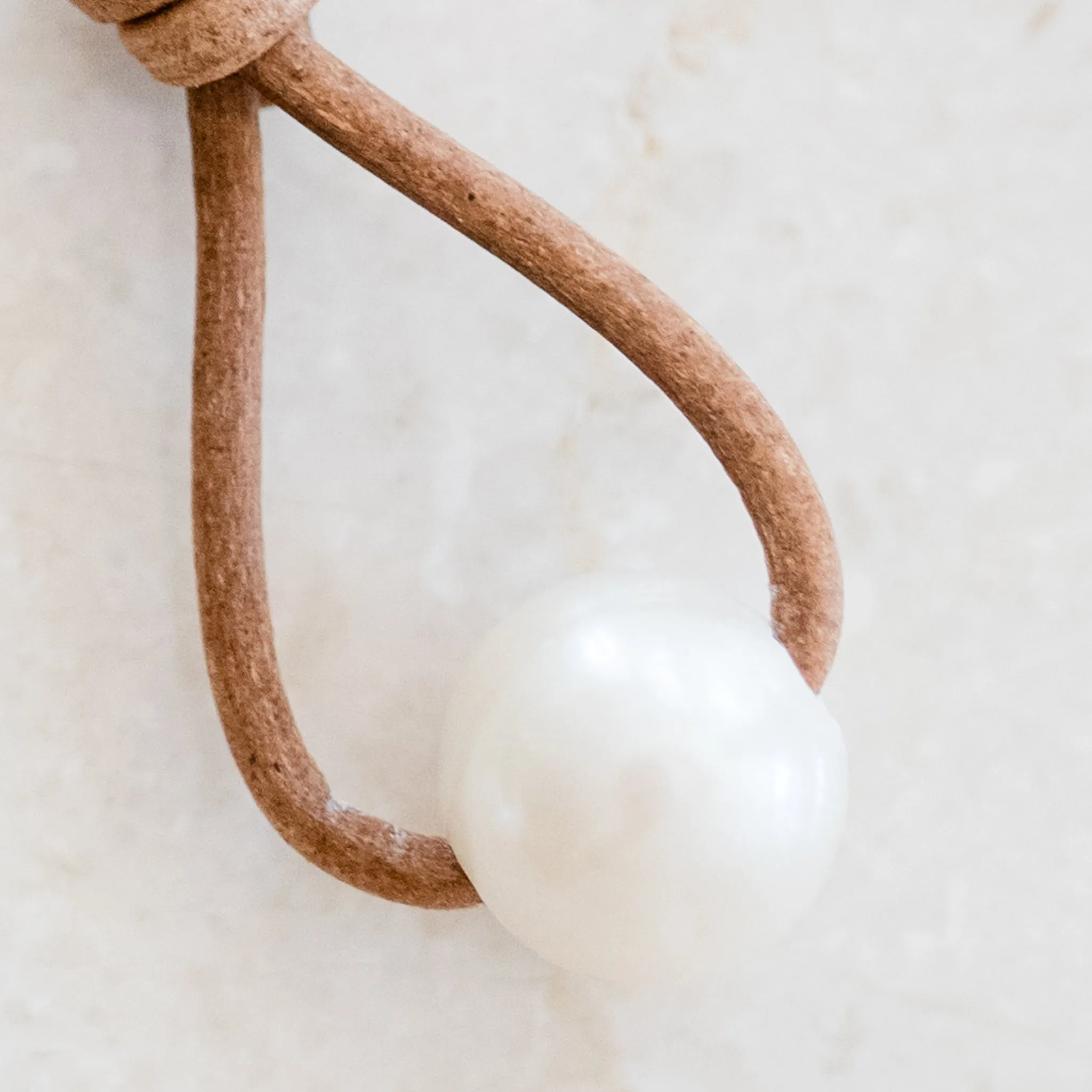 Leather and Pearl Earrings | Knotted Leather & Timeless Pearls | By Pearly Girls