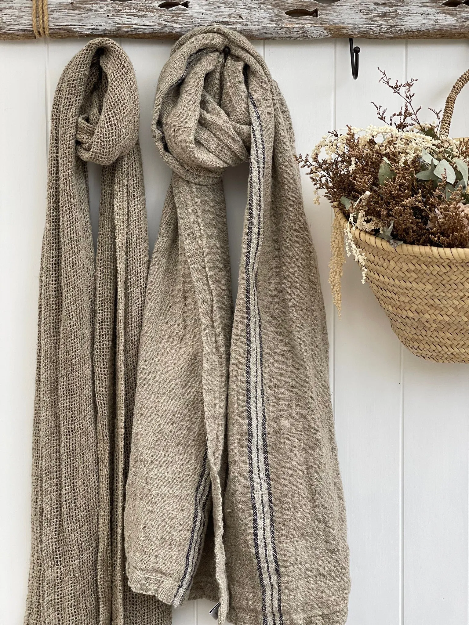 Leno Linen Scarf | Rustic Linen