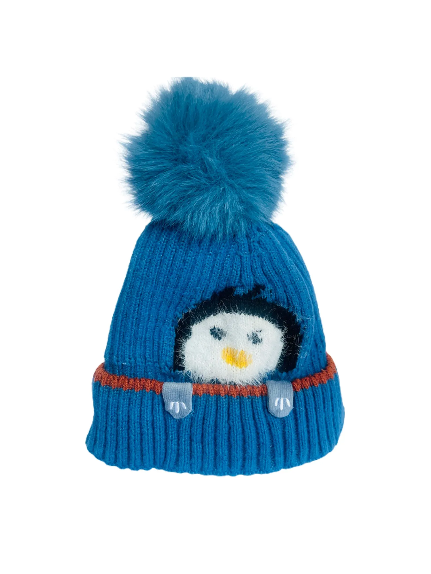 Little Surprise Box Woven Stretchable Woolen Winter Cap For Kids With Matching Neck Muffler Set (3-10Yrs)