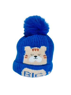 Little Surprise Box Woven Stretchable Woolen Winter Cap For Kids With Matching Neck Muffler Set (3-10Yrs)