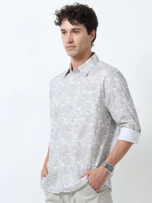 Lyra - Full sleeve Printed Shirt - Grey