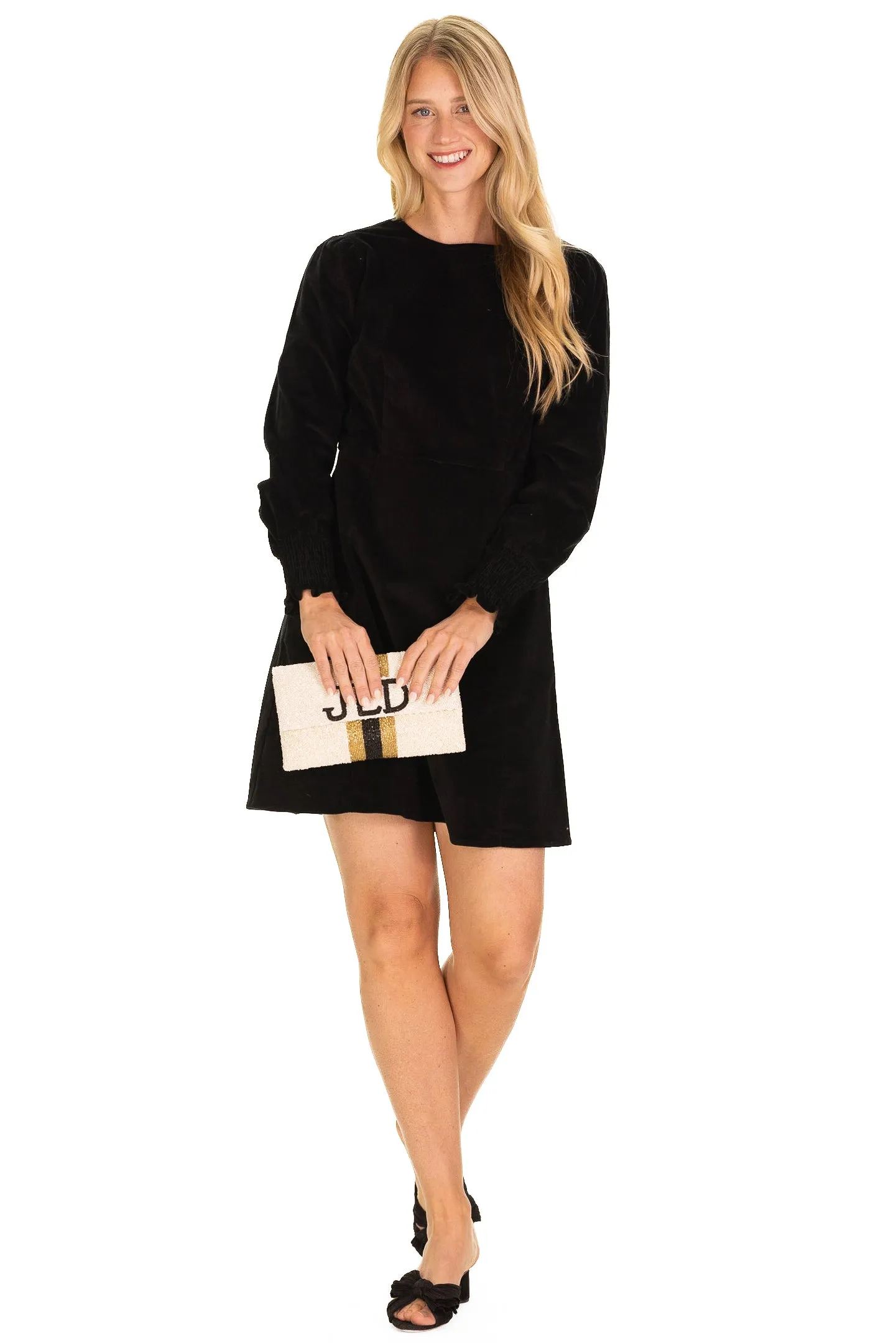 Marina Dress in Black Corduroy