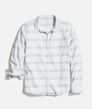 Marine Layer Classic Stretch Selvage Shirt-blue baja stripe