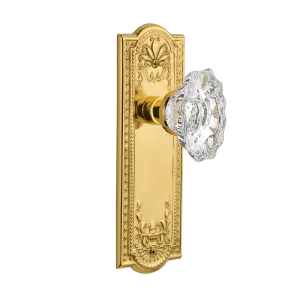 Meadows Long Plate with Chateau Knob in Unlacquered Brass