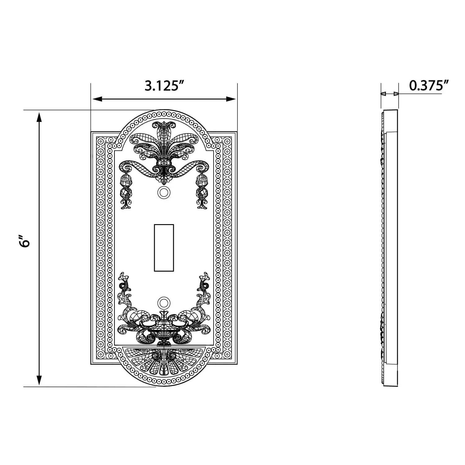 Meadows Switch Plate with Single Toggle in Polished Brass