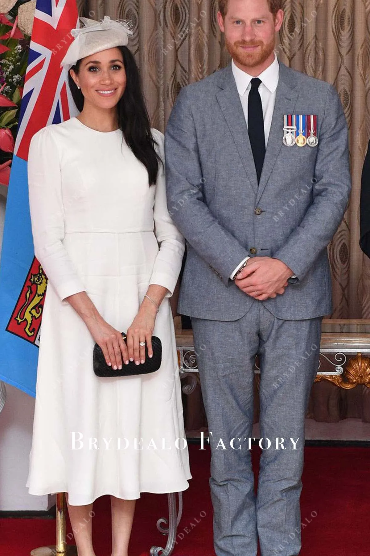 Meghan Markle Suva’s Nausori Airport 2018 White Dress