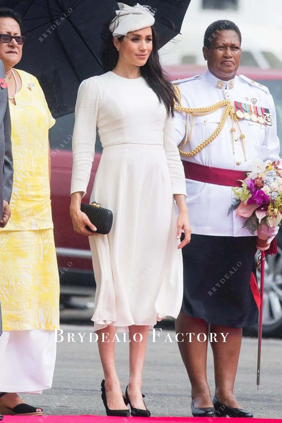 Meghan Markle Suva’s Nausori Airport 2018 White Dress