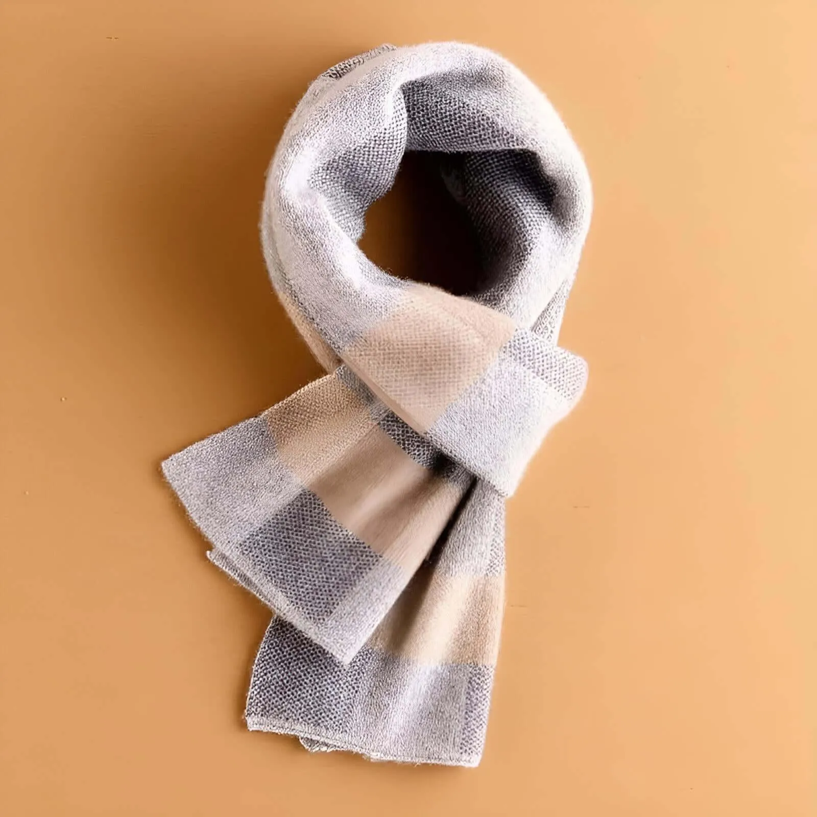 Men's Plaid Scarf 100% Goat Cashmere