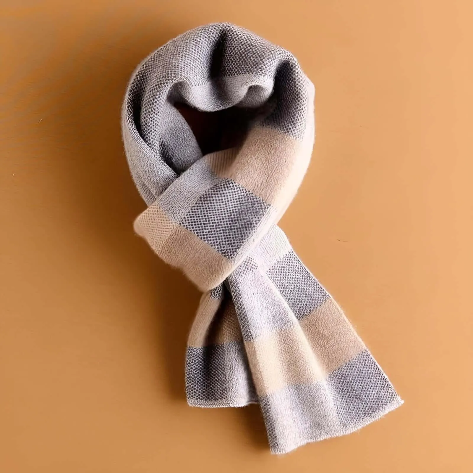 Men's Plaid Scarf 100% Goat Cashmere