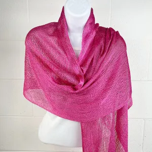 Metallic Fringe Multi Use Scarf Shawl Wraps Red Tones (1 units)