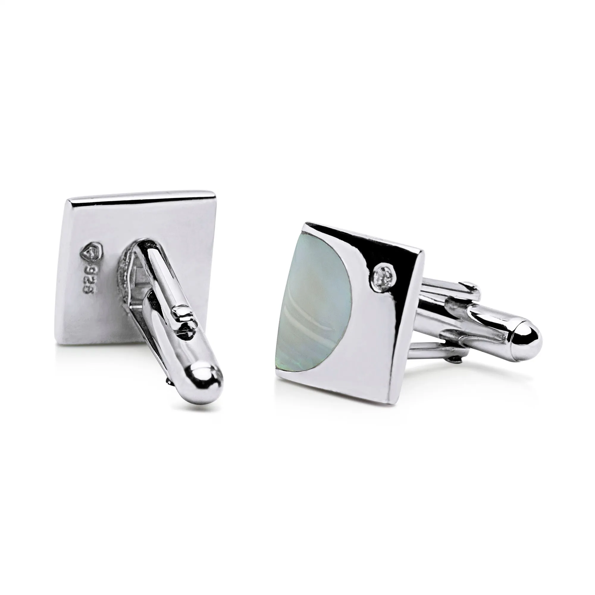 Mother of Pearl Silver Cufflinks