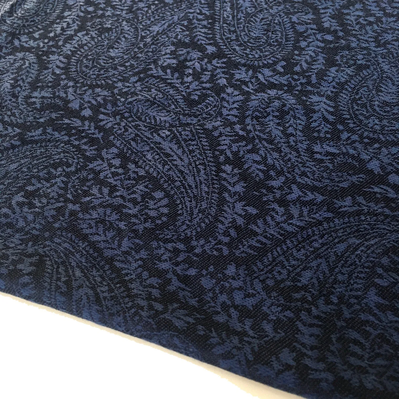 NAVY BLUE PAISLEY PRINT REVERSIBLE PASHMINA SHAWL SCARF