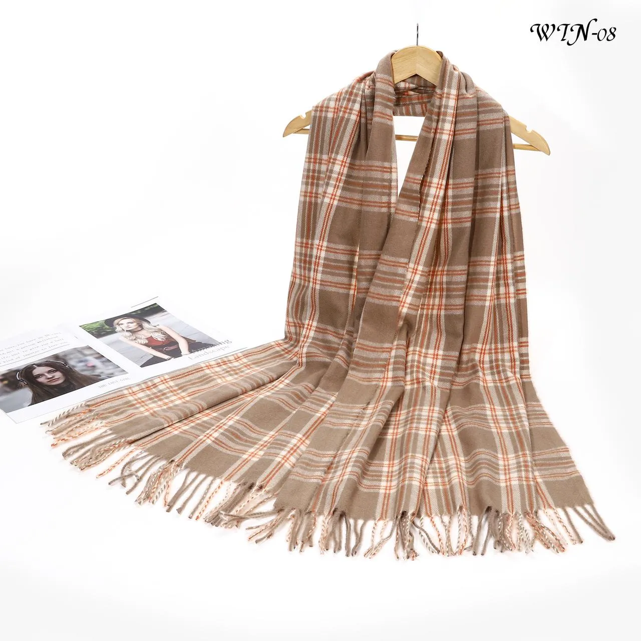 New Women Checked Print Winter Warm Scarves Neck Warmer