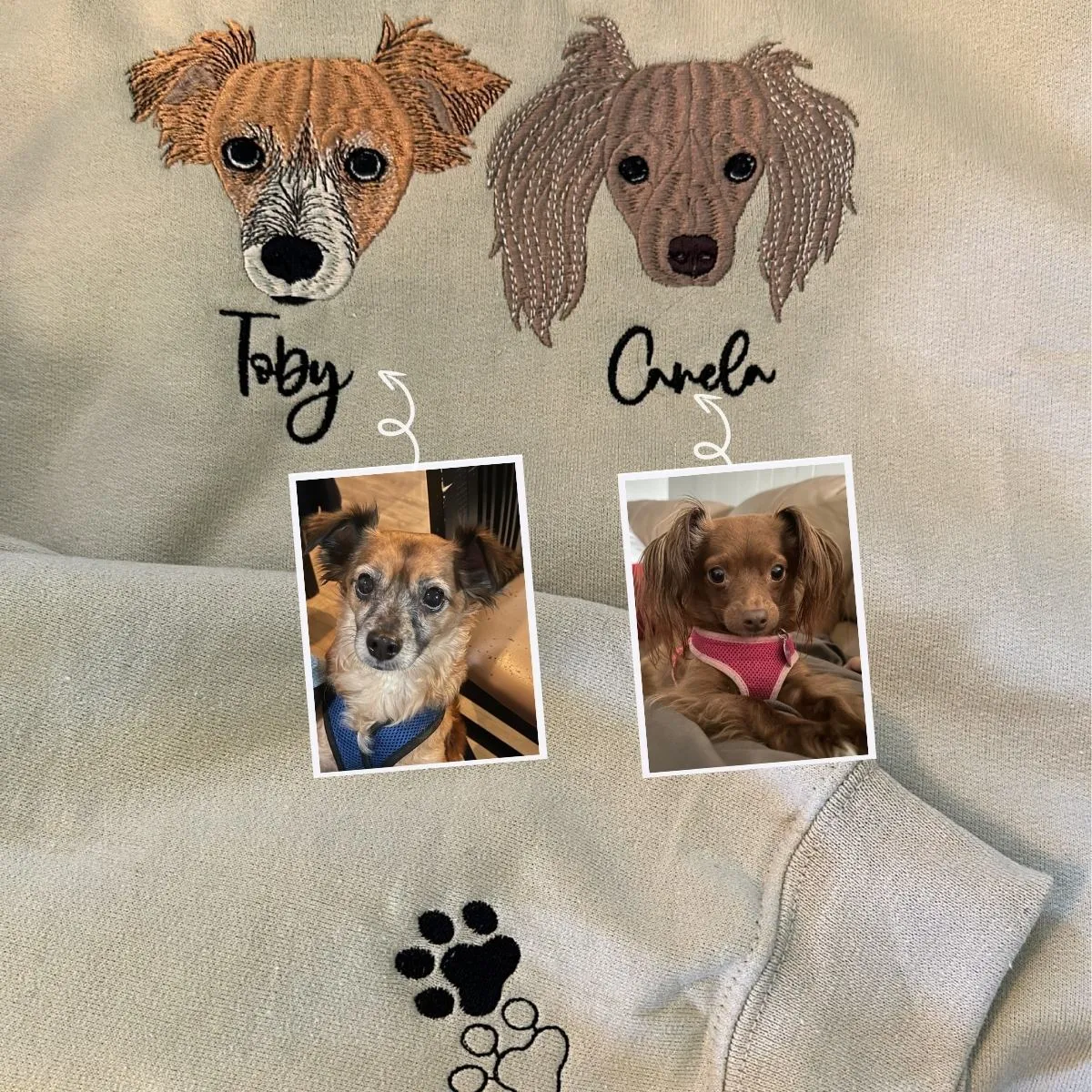 Potcake Sweatshirt or Hoodie, Custom Embroidered Gift from Photo Name