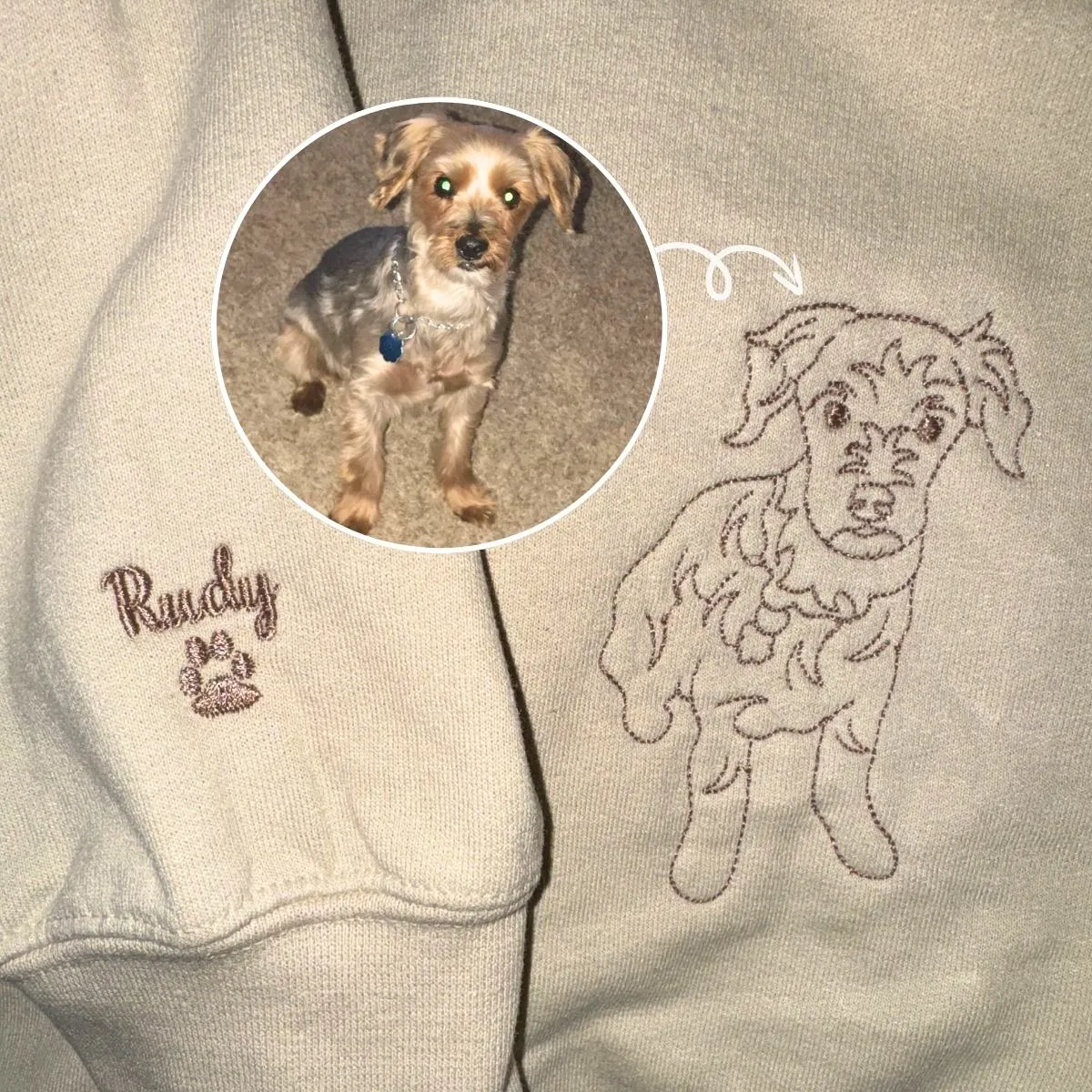 Potcake Sweatshirt or Hoodie, Custom Embroidered Gift from Photo Name